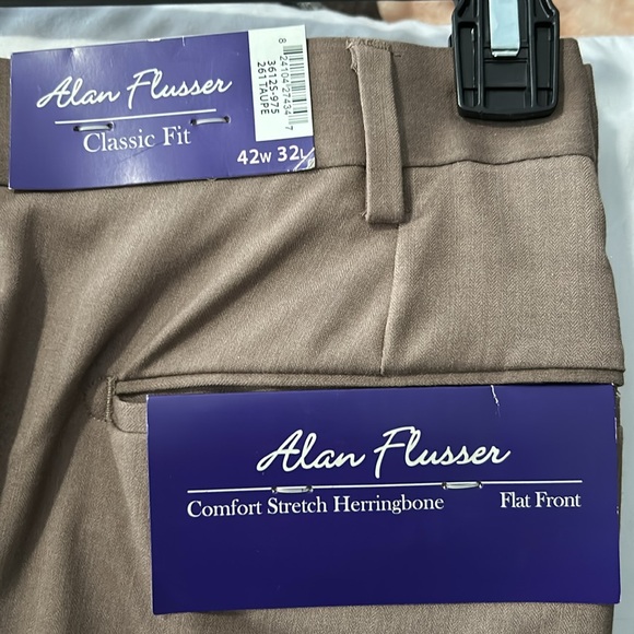 Alan Flusser Dress Pants Flat Front 42x32 - Picture 4 of 6